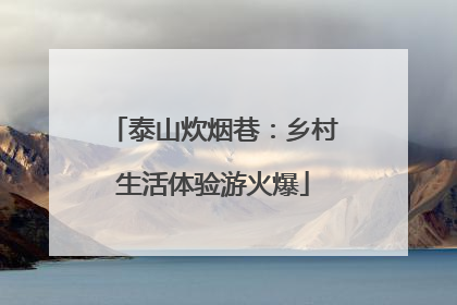 泰山炊烟巷：乡村生活体验游火爆
